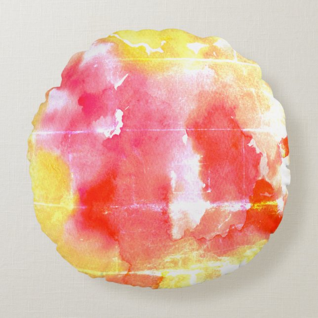 Watercolor Magic Round Pillow (Front)