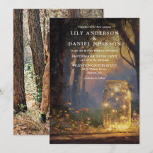 Watercolor Magical Forest Mason Jar Photo Wedding