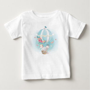 Watercolor Magical Hot Air Balloon Friends Baby T-Shirt