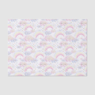 Watercolor Magical Rainbows and Clouds Glitter Tissue Paper