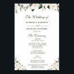 Watercolor magnolia floral wedding program poster<br><div class="desc">Watercolor magnolia floral wedding program
A lovely floral design with magnolia flowers on white background</div>