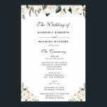 Watercolor magnolia floral wedding program poster<br><div class="desc">Watercolor magnolia floral wedding program
A lovely floral design with magnolia flowers on white background</div>