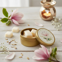 Watercolor Magnolia Wax Melts Label Sticker