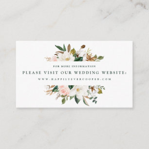 Watercolor Magnolia Wedding Website Cards