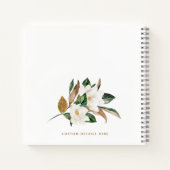 Watercolor Magnolia Wreath Monogram Notebook (Back)