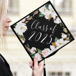 Watercolor Magnolias Custom Class Year Graduation Cap Topper<br><div class="desc">Add a unique touch to your graduation cap with our Watercolor Magnolias custom graduation cap topper. The watercolor floral graduation cap topper features an elegant wreath of white magnolias,  blush pink roses,  cotton blooms and green leaves. Personalize the graduation cap topper by adding your graduation year.</div>