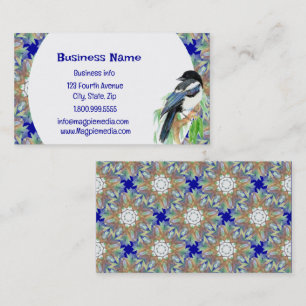 Watercolor Magpie Bird Nature Wildlife Art Business Card