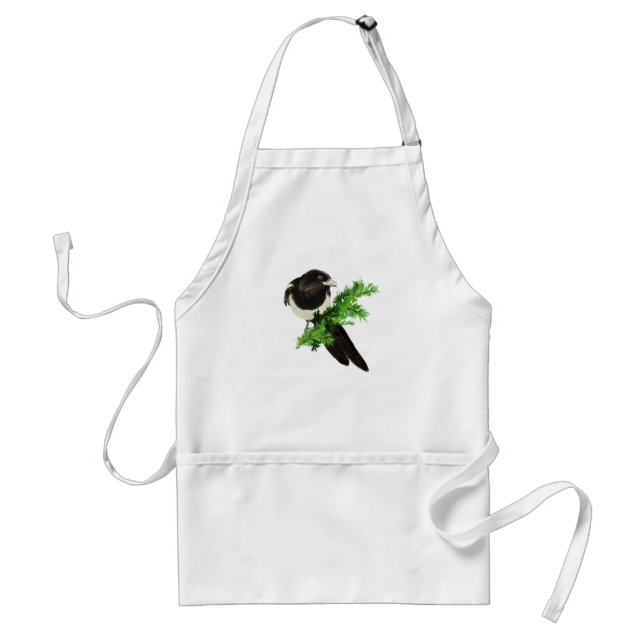 Watercolor Magpie Garden Birds Birding Fans Standard Apron (Front)