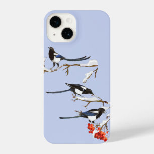 Watercolor Magpies Garden Bird Nature Art iPhone 14 Case