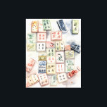 Watercolor Mahjong Art Print<br><div class="desc">Pretty watercolor mahjong art featuring original art prints from Nicole.</div>