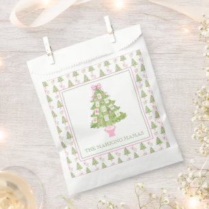 Watercolor Mahjong Christmas Tree Party Favour Bag