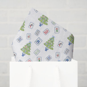 Watercolor Mahjong Christmas Tree Tissue Paper