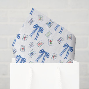 Watercolor Mahjong Tiles & Bows Tissue Paper