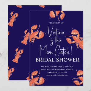 Watercolor Main Catch Lobster Bridal Shower Invitation