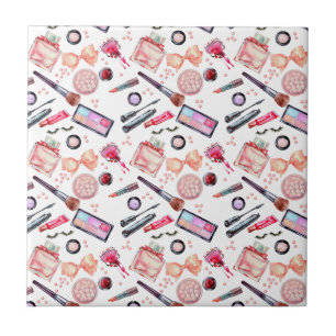 Watercolor Makeup Pattern Tile