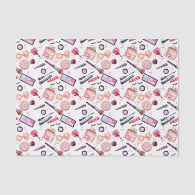 Watercolor Makeup Pattern Tissue Paper (Front)