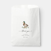 Watercolor Mallard Duck Baby Shower Thank You