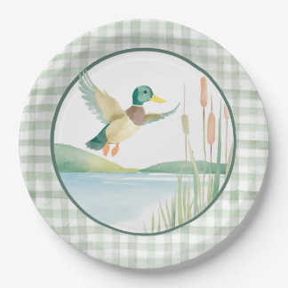 Watercolor Mallard Duck Paper Plate
