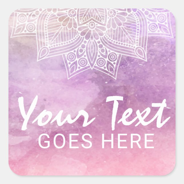 Watercolor Mandala Holistic Healing & Spiritual Square Sticker (Front)