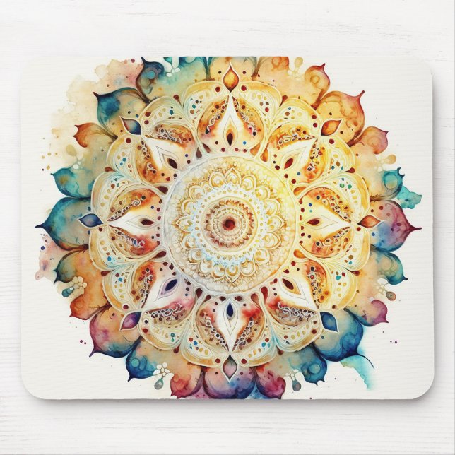 Watercolor Mandala Mouse Pad (Front)