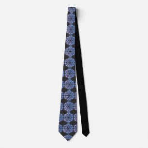 Watercolor Mandala Purple and Blue Tie