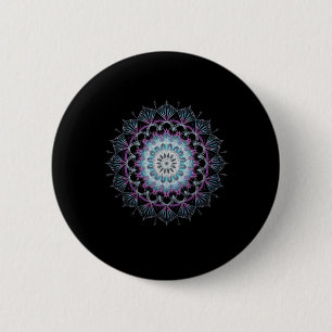 Watercolor Mandala Sacred Fractal Geometry Art 2 Inch Round Button