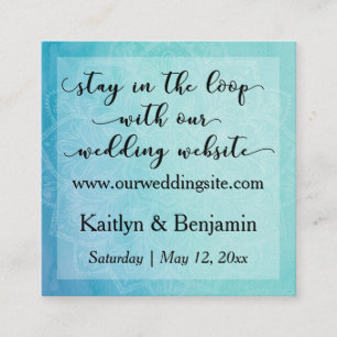 Watercolor Mandala Wedding Website Reminder Card 1