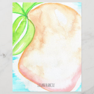 Watercolor Mango Hand Painted Tropical Stationery