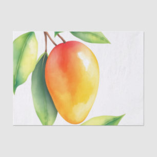Watercolor Mango on White Background Tissue Paper