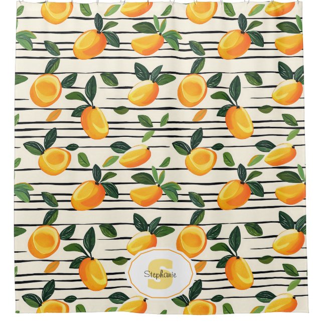 Watercolor Mango Pattern with Green Leaves (Front)