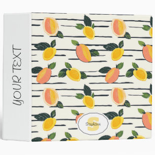 Watercolor Mango Pattern with Green Leaves (2) Binder