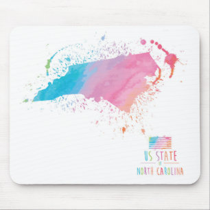 Watercolor Map   North Carolina Mouse Pad