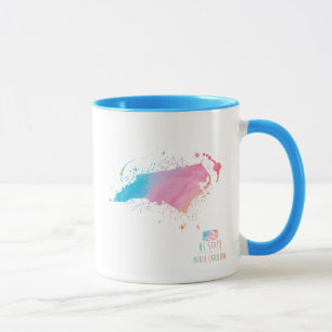 Watercolor Map   North Carolina Mug