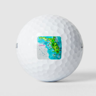 Watercolor Map of Florida Golf Balls