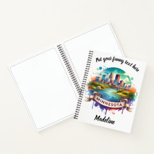 Watercolor map of U.S. states Notebook
