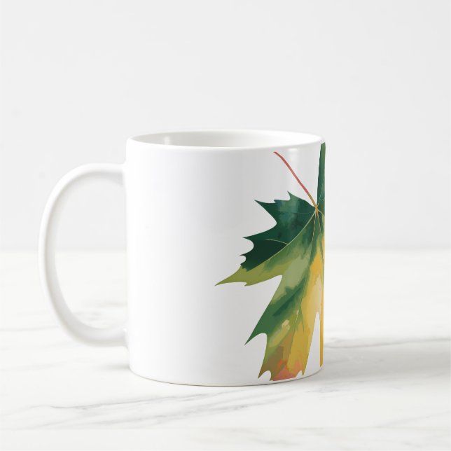Watercolor Maple Leaf Customisable  Classic Mug  (Left)