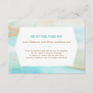 Watercolor Marble Bridal Shower Information Card