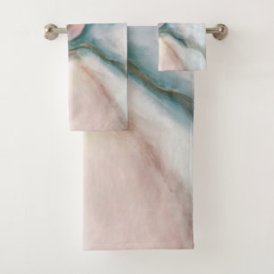 Watercolor Marble Flow Abstract Bath Towel Set