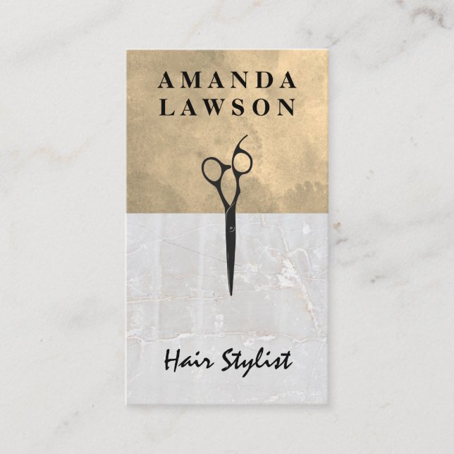 Watercolor | Marble Stone Business Card (Front)