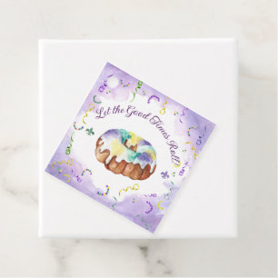 Watercolor Mardi Gras, Fat Tuesday Party Favour Tags