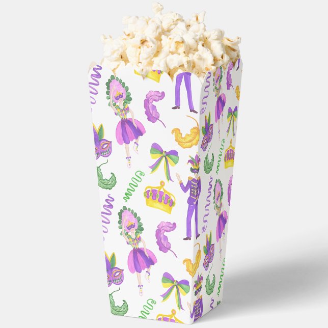 Watercolor Mardi Gras Party Favor Box (Creator Uploaded)