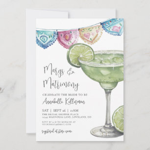 Watercolor Margarita Bridal Shower Invitation