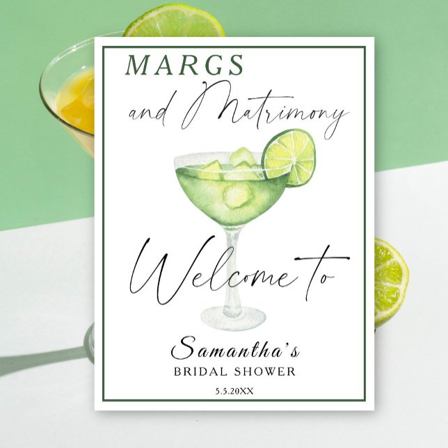 Watercolor Margarita Bridal shower Welcome Poster (Creator Uploaded)