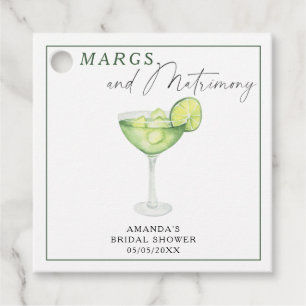 Watercolor Margs & Matrimony Bridal Shower Favour Tags