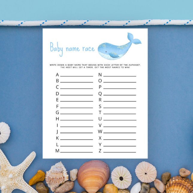 Watercolor marine - Baby name race game (Creator Uploaded)