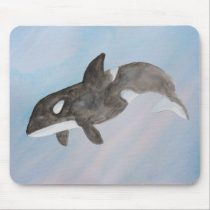 Watercolor Marine Mammal Killer Whale Orca Mouse Pad