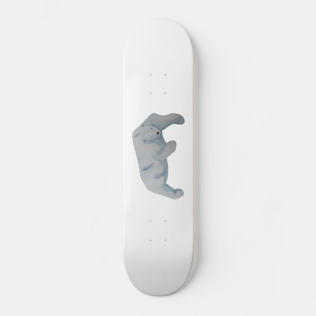 Watercolor Marine Mammal Polar Bear Skateboard (Front)