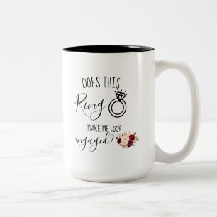 Watercolor Marsala Future Bride Engagement Gift Two-Tone Coffee Mug