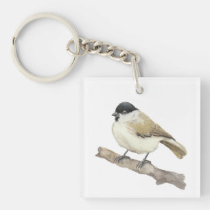 Watercolor Marsh Tit Keychain