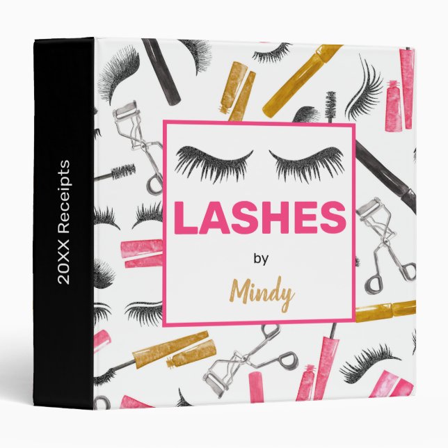 Watercolor Mascara Glitter Glam Lashes Binder (Front/Spine)